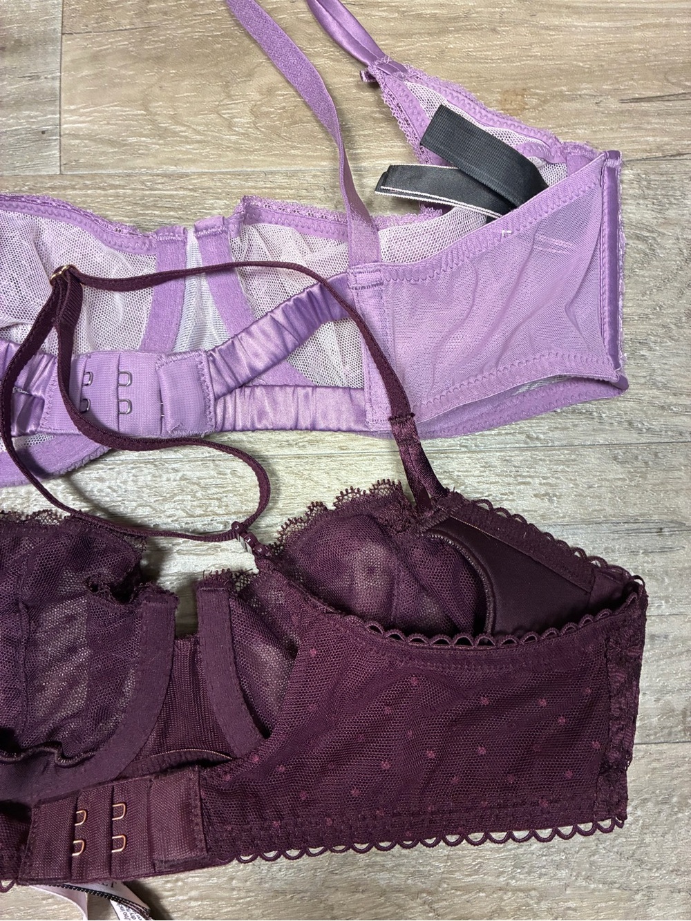 Victoria Secret 2 Underwired Lace Bras Push up Without Padding Unlined Ballonet - Picture 5 of 10